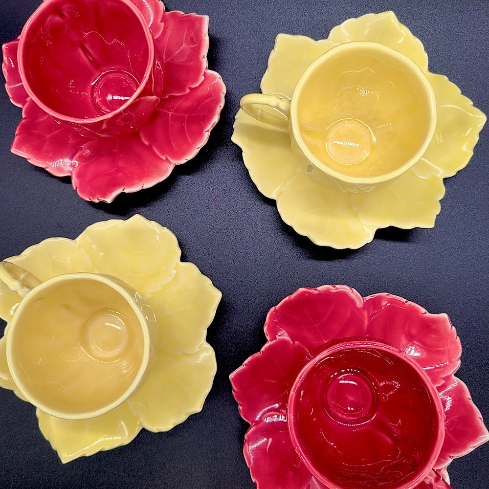 Vintage Senegal Cabbage Patch Teacups & Saucers